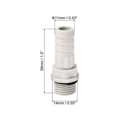 Harfington Hose Barb Fitting Straight Barbed Male Thread, POM Plastic Pipe Connector