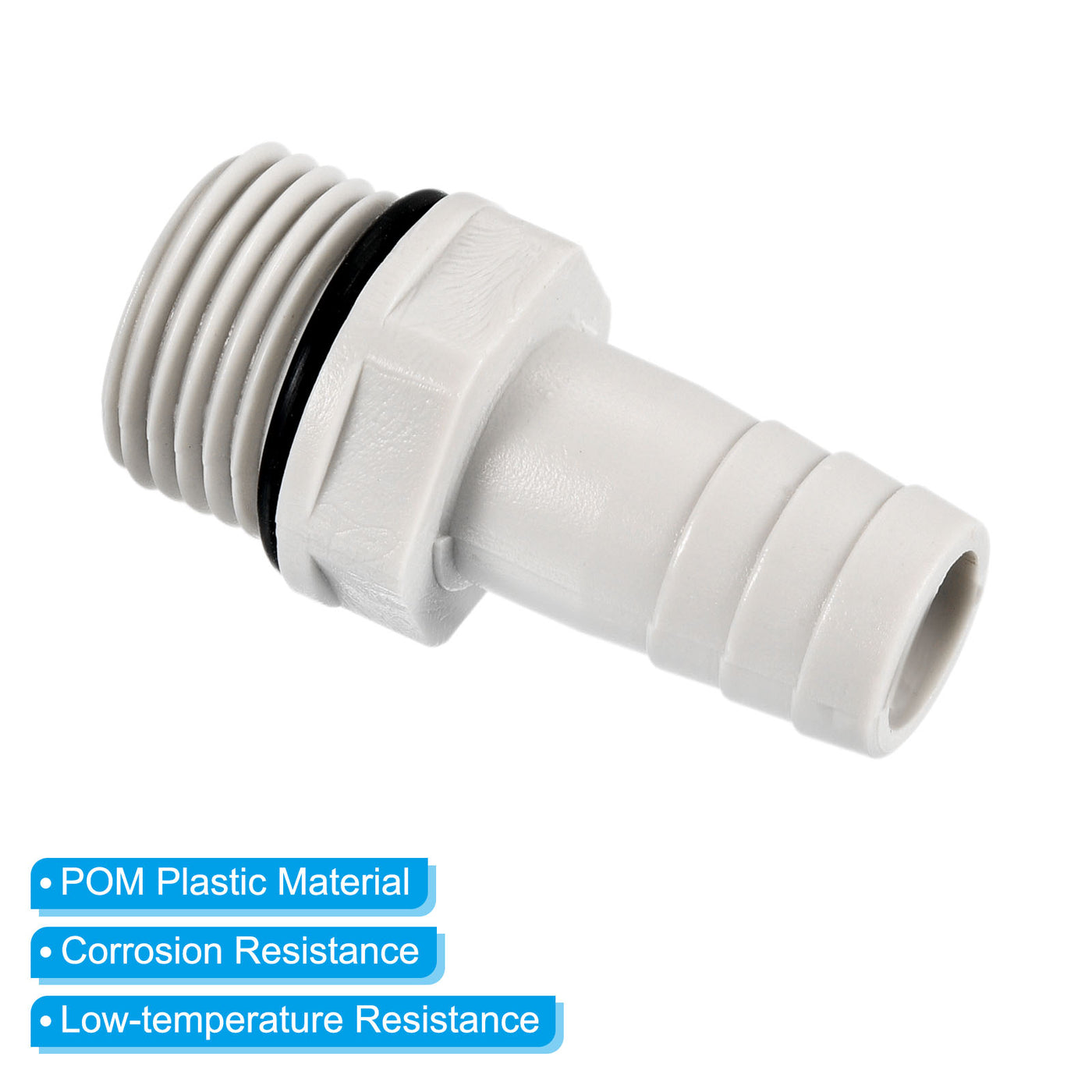 Harfington Hose Barb Fitting Straight Barbed Male Thread, POM Plastic Pipe Connector