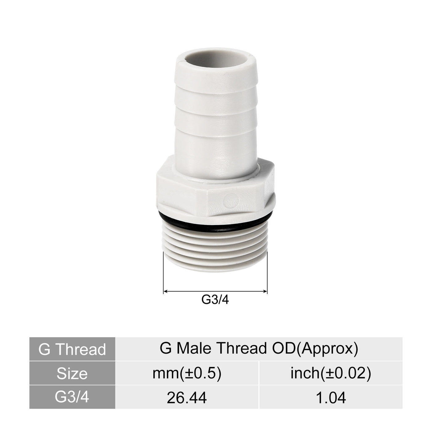 Harfington Hose Barb Fitting Straight Barbed Male Thread, POM Plastic Pipe Connector