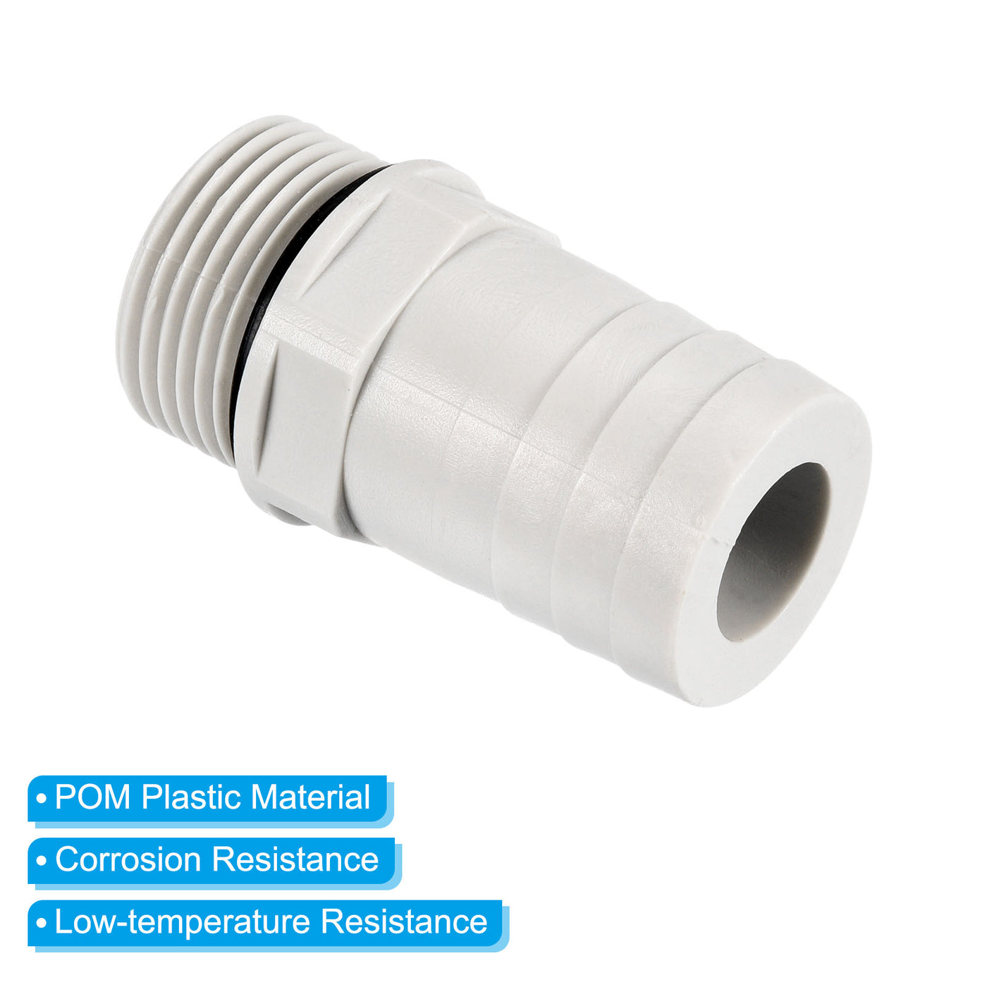 Harfington Hose Barb Fitting Straight Barbed Male Thread, POM Plastic Pipe Connector