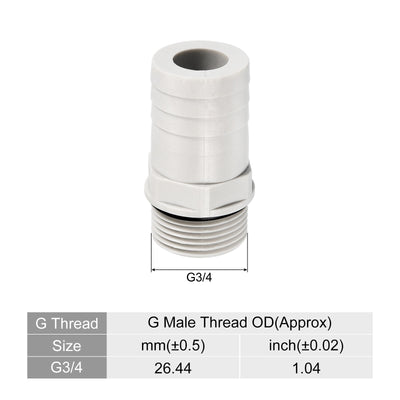 Harfington Hose Barb Fitting Straight Barbed Male Thread, POM Plastic Pipe Connector