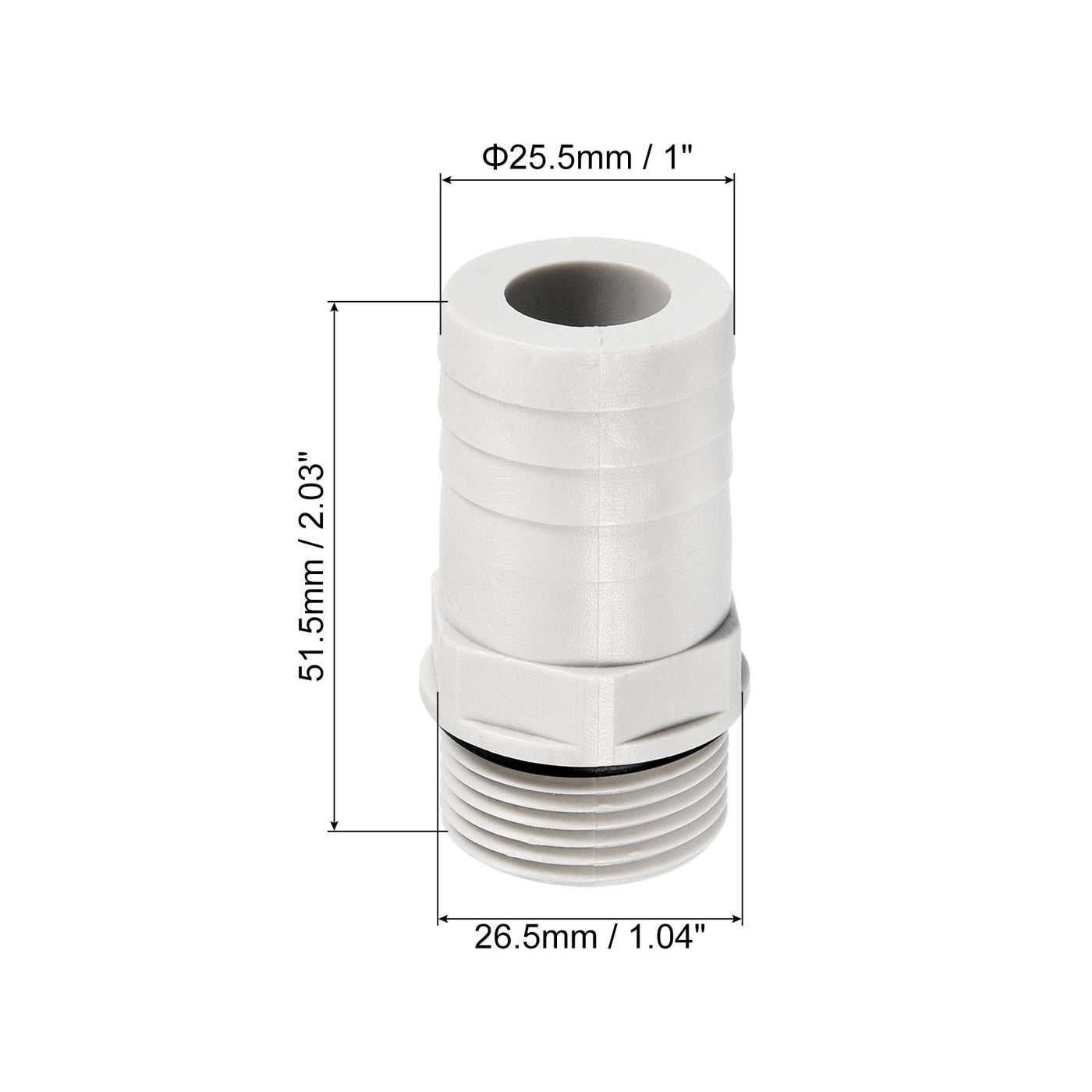 Harfington Hose Barb Fitting Straight Barbed Male Thread, POM Plastic Pipe Connector