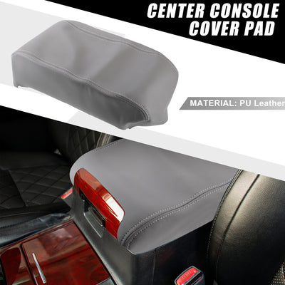 Harfington Car Center Console Seat Armrest Cover Interior Protective Lid Storage Covers Trim for Jeep Grand Cherokee 2011-2020 for Dodge Durango 2011-2020 Gray