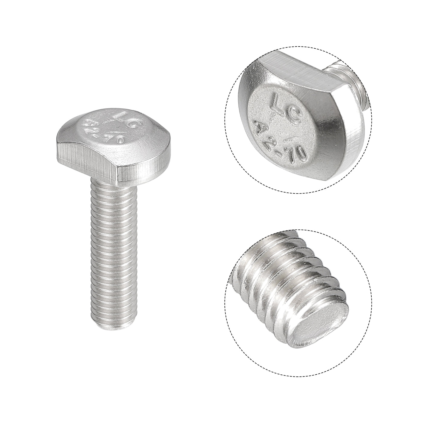 uxcell Uxcell T-Slot Bolts, 20pcs M5x20mm Drop-in Stud Sliding Bolts 304 Stainless Steel