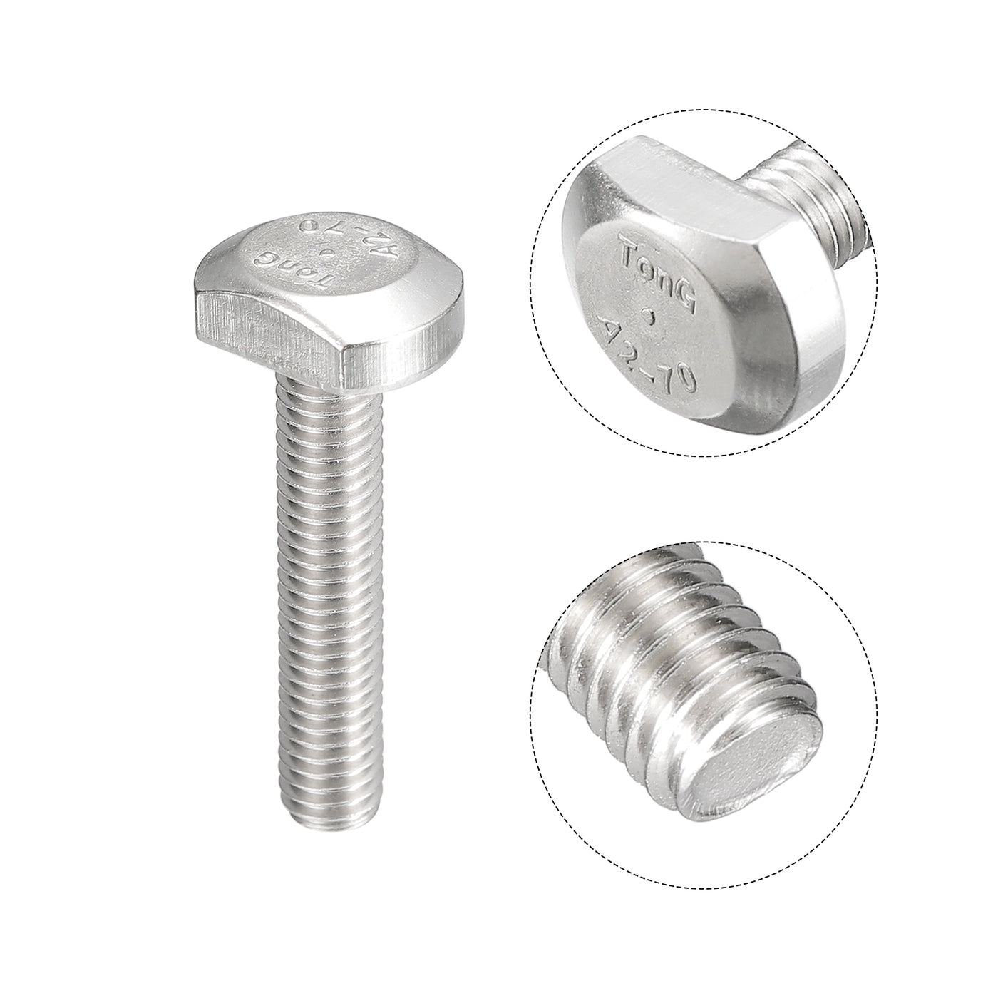 uxcell Uxcell T-Slot Bolts, 10pcs M5x25mm Drop-in Stud Sliding Bolts 304 Stainless Steel