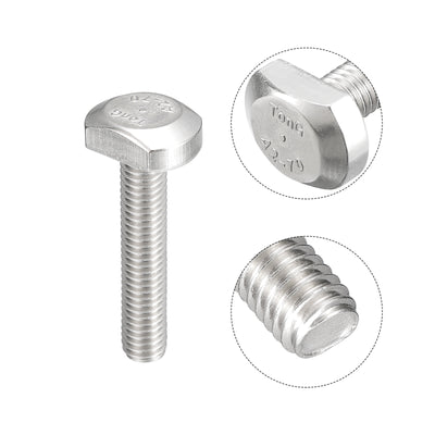 Harfington Uxcell T-Slot Bolts, 10pcs M5x25mm Drop-in Stud Sliding Bolts 304 Stainless Steel