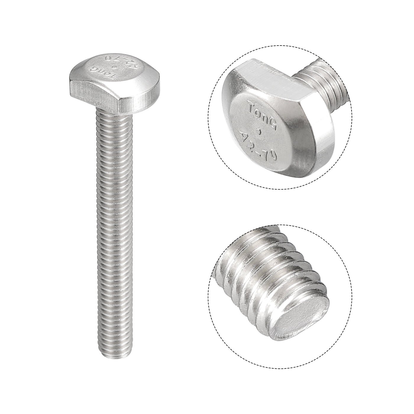 uxcell Uxcell T-Slot Bolts, 10pcs M5x40mm Drop-in Stud Sliding Bolts 304 Stainless Steel