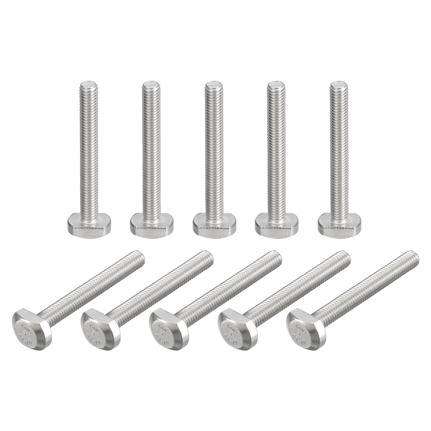 uxcell Uxcell T-Slot Bolts, 10pcs M5x40mm Drop-in Stud Sliding Bolts 304 Stainless Steel