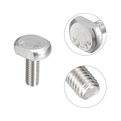 Harfington Uxcell T-Slot Bolts, 10pcs M6x16mm Drop-in Stud Sliding Bolts 304 Stainless Steel