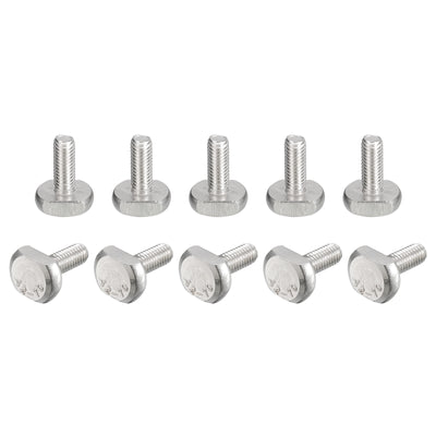 Harfington Uxcell T-Slot Bolts, 10pcs M6x16mm Drop-in Stud Sliding Bolts 304 Stainless Steel