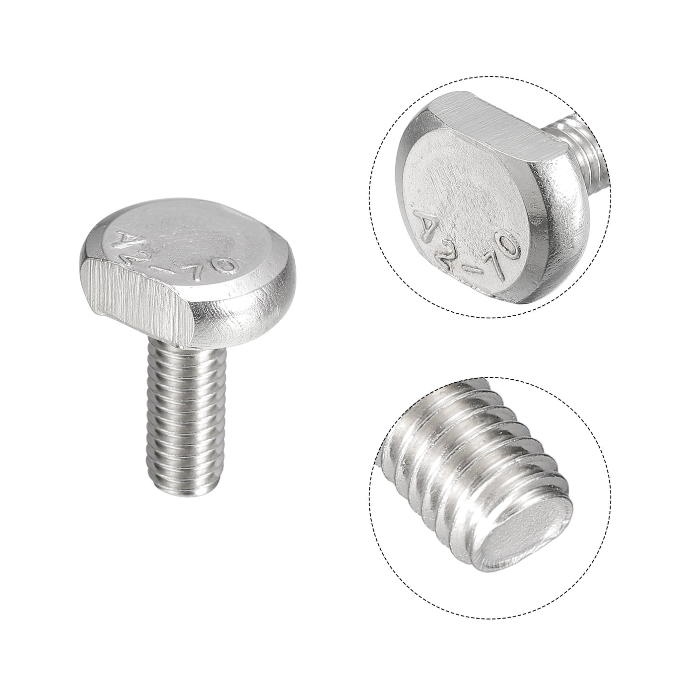 uxcell Uxcell T-Slot Bolts, 20pcs M6x16mm Drop-in Stud Sliding Bolts 304 Stainless Steel