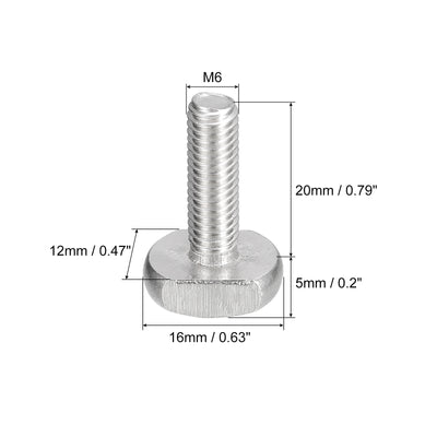 Harfington Uxcell T-Slot Bolts, 20pcs M6x20mm Drop-in Stud Sliding Bolts 304 Stainless Steel