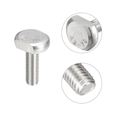 Harfington Uxcell T-Slot Bolts, 20pcs M6x20mm Drop-in Stud Sliding Bolts 304 Stainless Steel