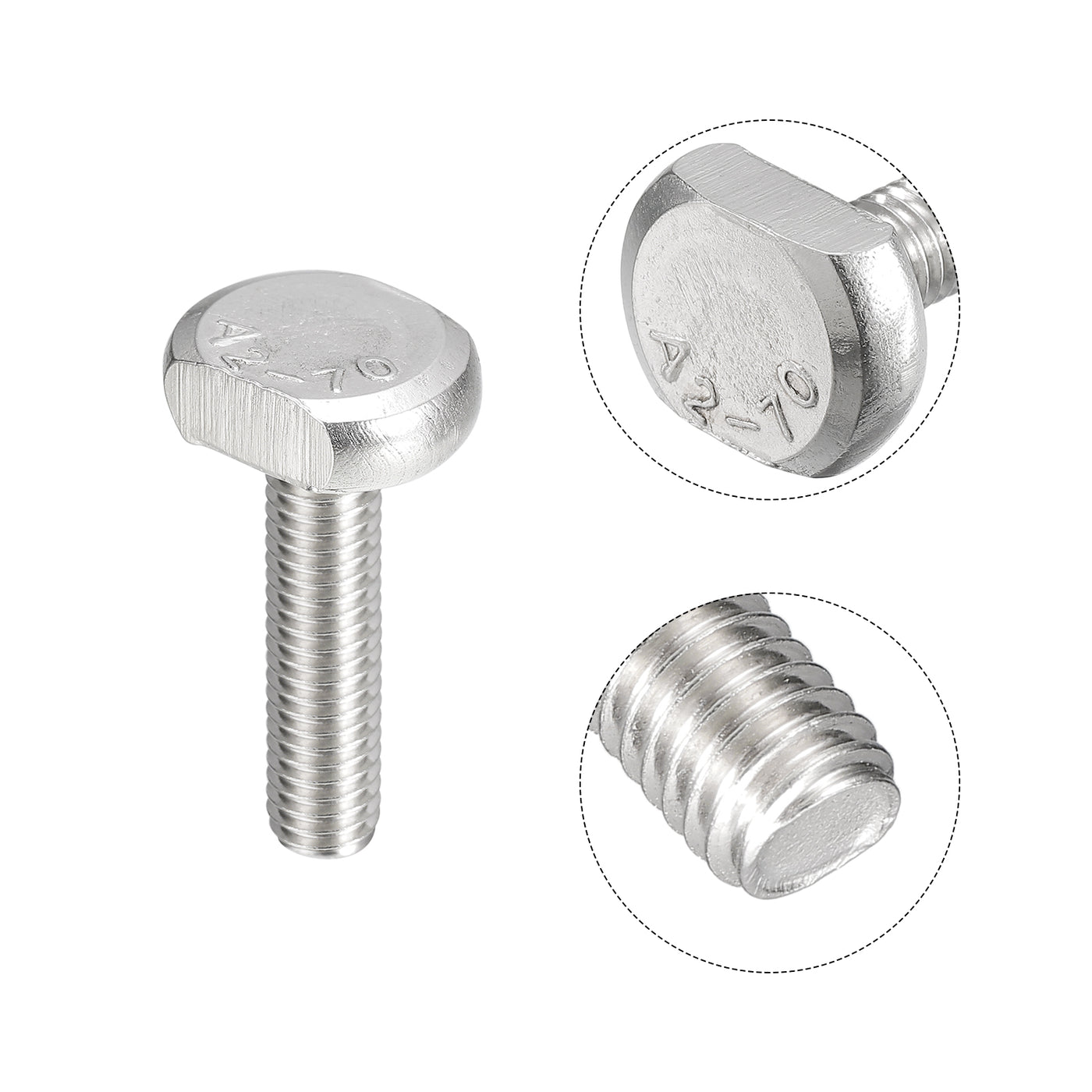 uxcell Uxcell T-Slot Bolts, 10pcs M6x25mm Drop-in Stud Sliding Bolts 304 Stainless Steel