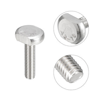 Harfington Uxcell T-Slot Bolts, 10pcs M6x25mm Drop-in Stud Sliding Bolts 304 Stainless Steel