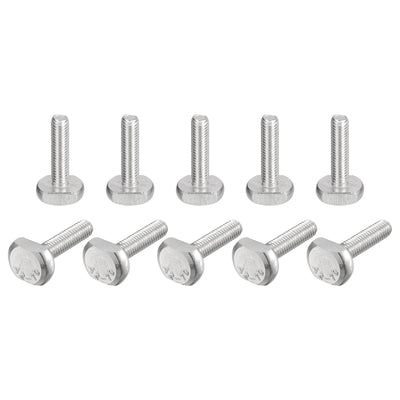 Harfington Uxcell T-Slot Bolts, 10pcs M6x25mm Drop-in Stud Sliding Bolts 304 Stainless Steel