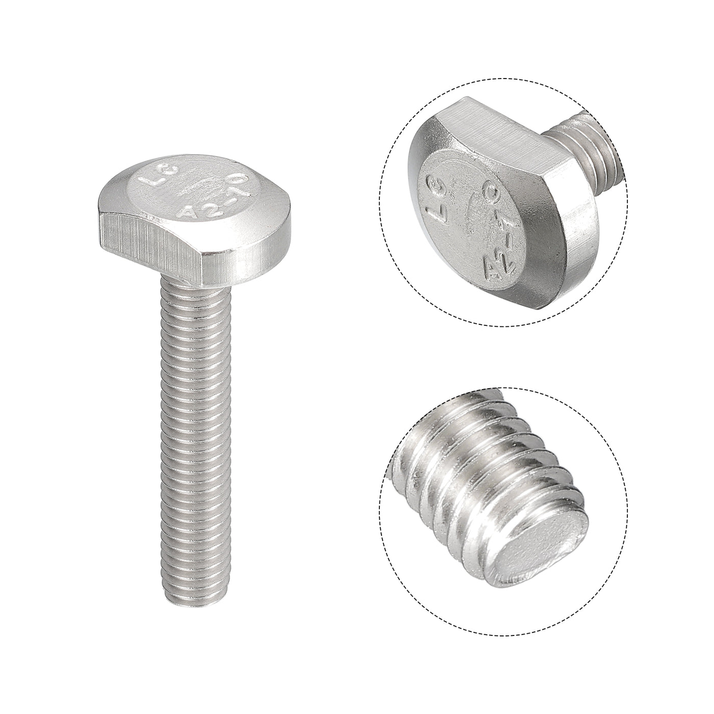 uxcell Uxcell T-Slot Bolts, 10pcs M6x35mm Drop-in Stud Sliding Bolts 304 Stainless Steel