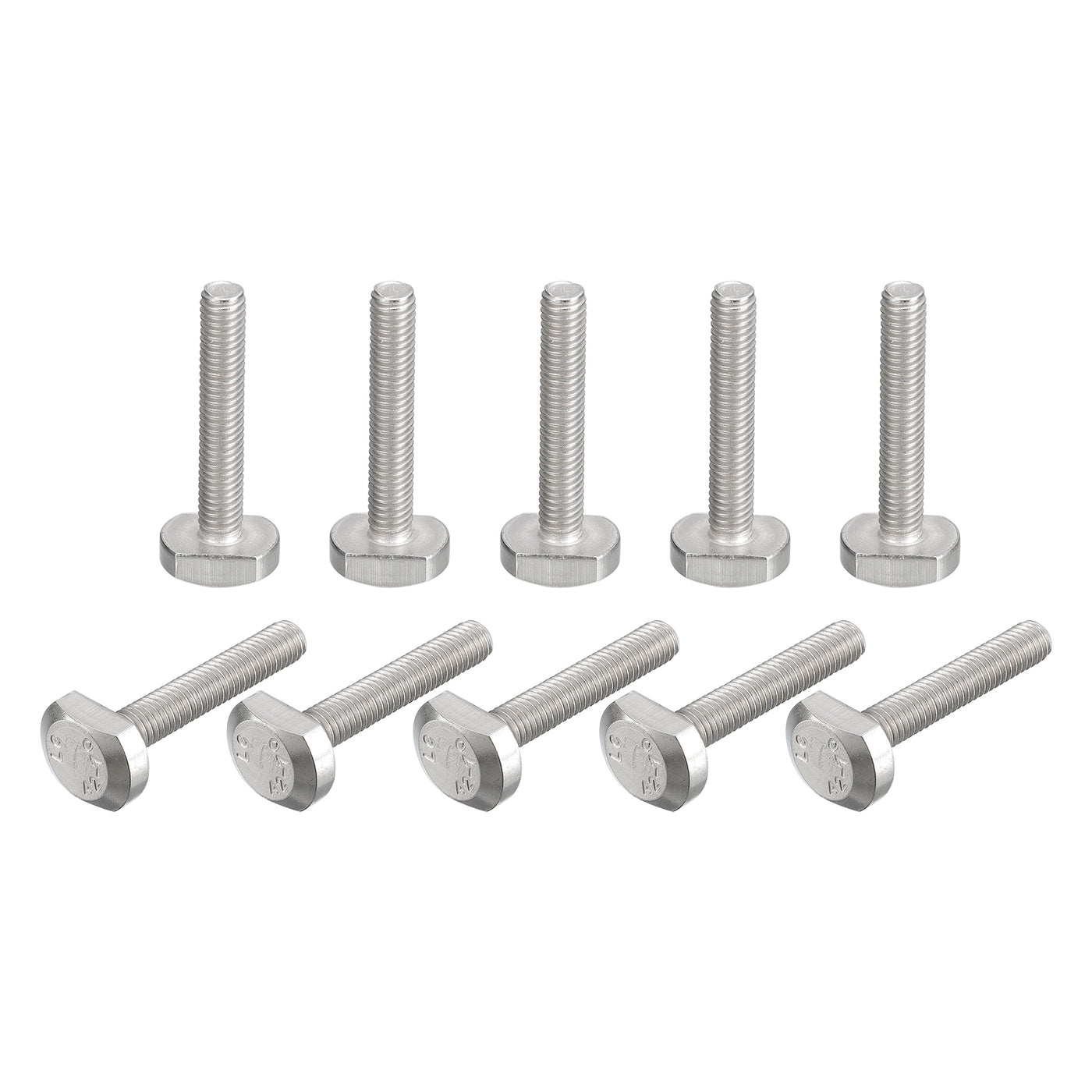 uxcell Uxcell 20Stk T-Schlitz Bolzen M6x35mm T Schlitz Einsteigen Bolzen Schieben Bolzen 304 Edelstahl T Form Schrauben für T Spur