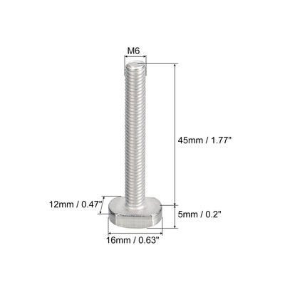 Harfington Uxcell T-Slot Bolts, 10pcs M6x45mm Drop-in Stud Sliding Bolts 304 Stainless Steel