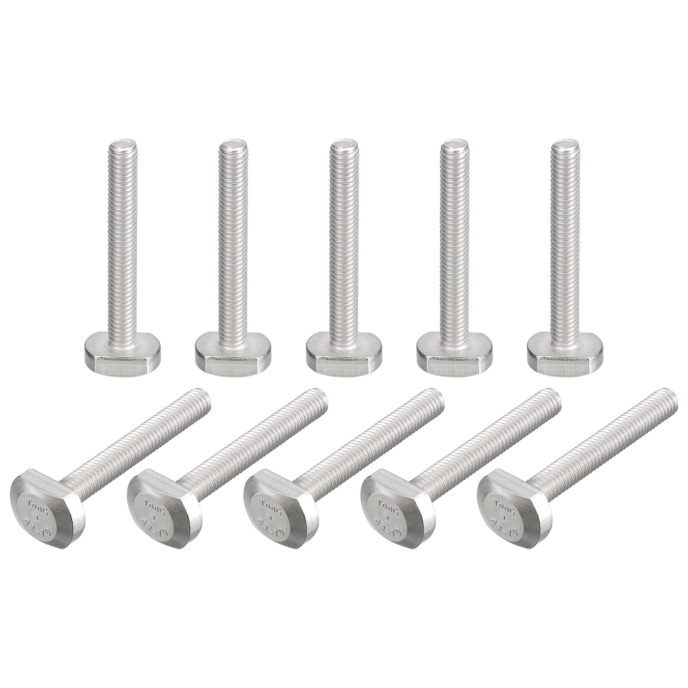 uxcell Uxcell T-Slot Bolts, 10pcs M6x45mm Drop-in Stud Sliding Bolts 304 Stainless Steel