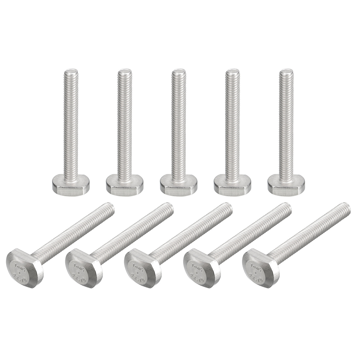 uxcell Uxcell T-Slot Bolts, 10pcs M6x50mm Drop-in Stud Sliding Bolts 304 Stainless Steel