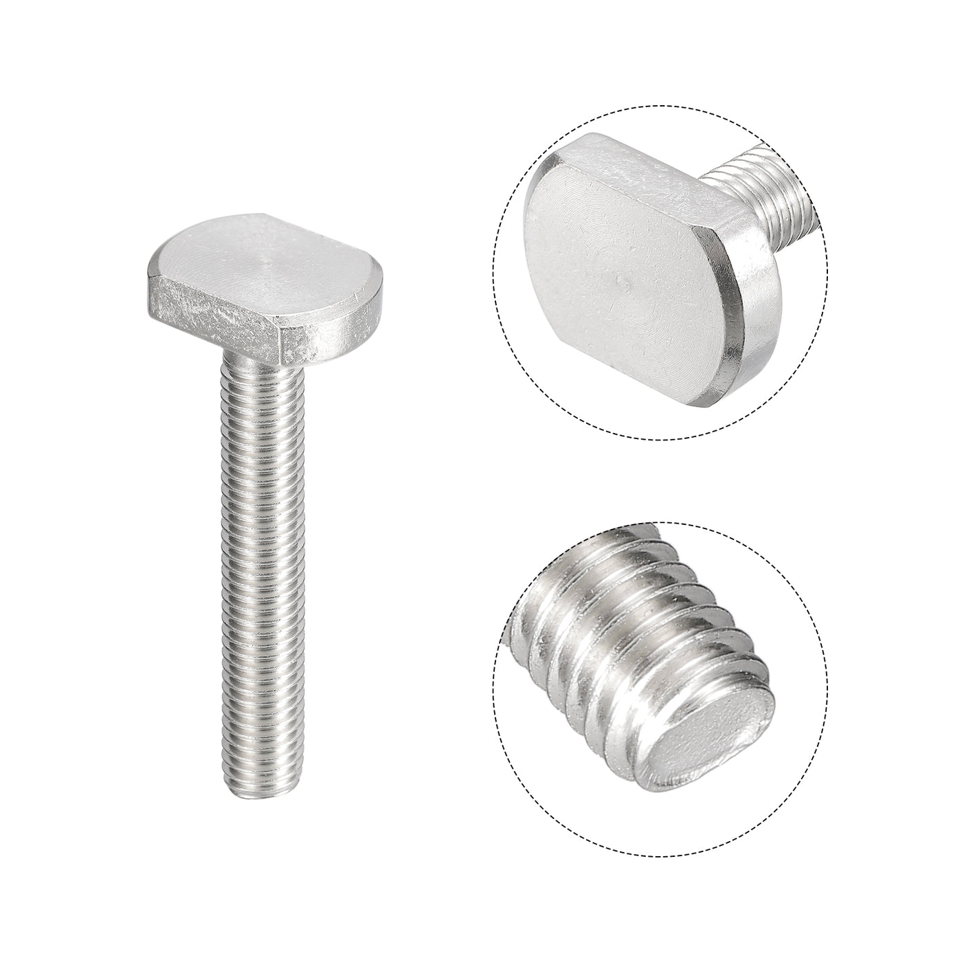 uxcell Uxcell T-Slot Bolts, 1pcs M10x60mm Drop-in Stud Sliding Bolts 304 Stainless Steel