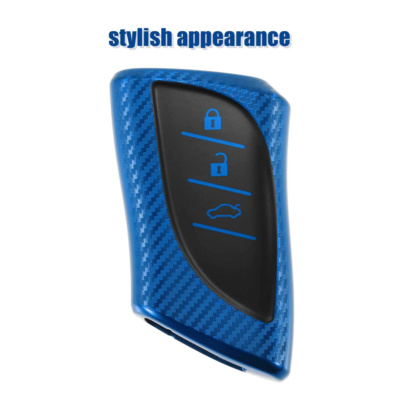 ACROPIX TPU Car Remote Key Fob Cover Shell Case Fit for Lexus ES 200 - Pack of 1 Carbon Fiber Pattern Blue