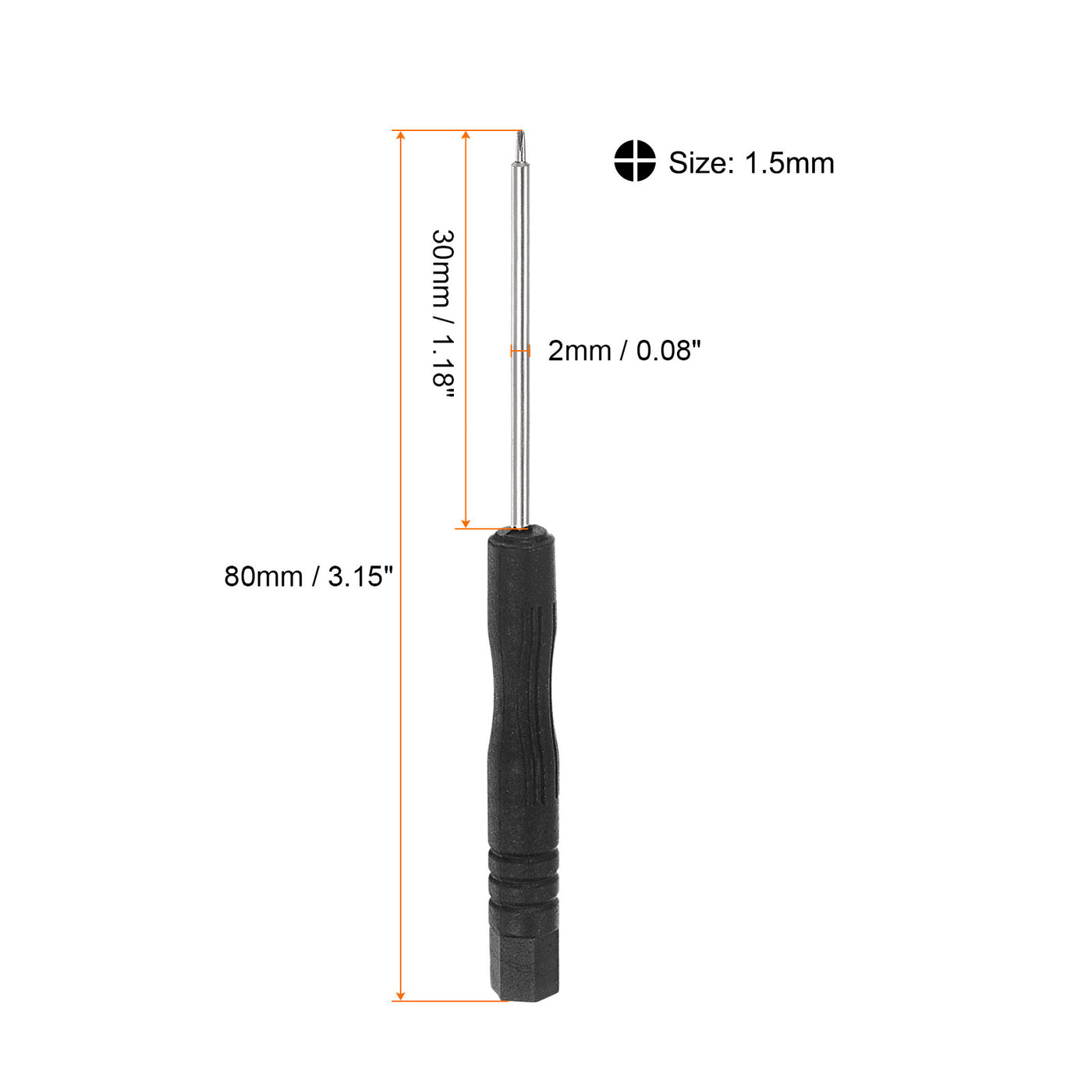 uxcell Uxcell 1.5mm Mini Phillips Screwdriver for Watch Eyeglasses Electronics Repair, 5 Pcs