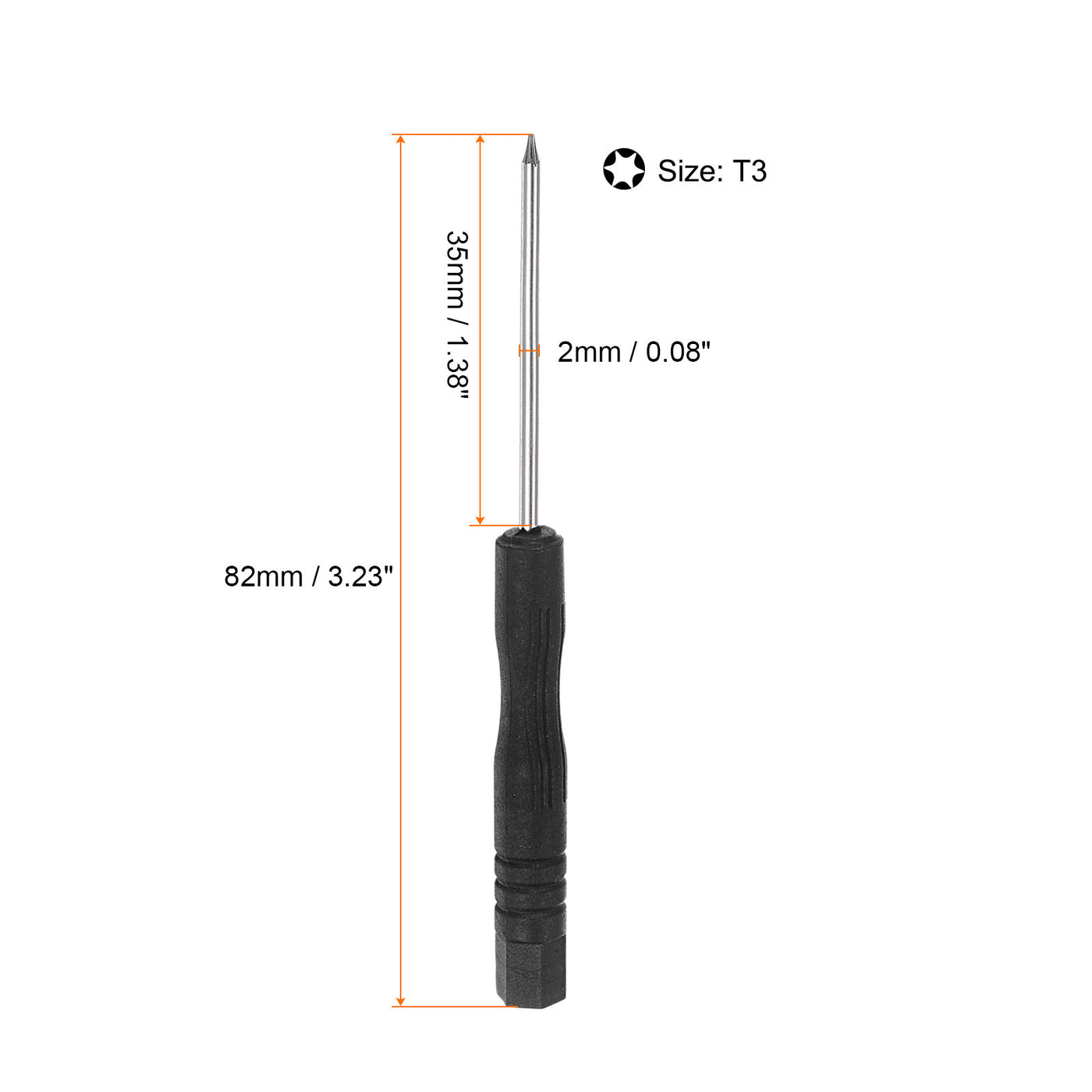 uxcell Uxcell T3 Mini Torx Screwdriver for Watch Eyeglasses Electronics Repair, 5 Pcs