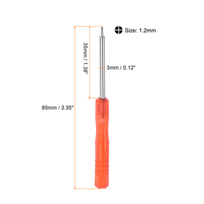 Harfington Uxcell 5pcs 1.2mm Mini Phillips Screwdriver for Watch Electronics Repair (Red)