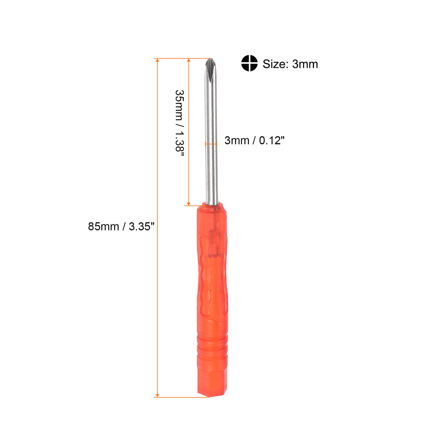 uxcell Uxcell 5pcs 3mm Mini Phillips Screwdriver for Watch Electronics Repair (Red)