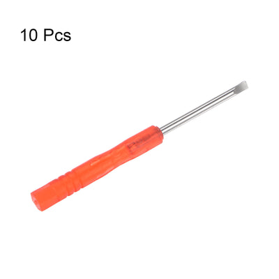 Harfington Uxcell 10pcs 3mm Mini Slotted Screwdriver for Watch Electronics Repair (Red)