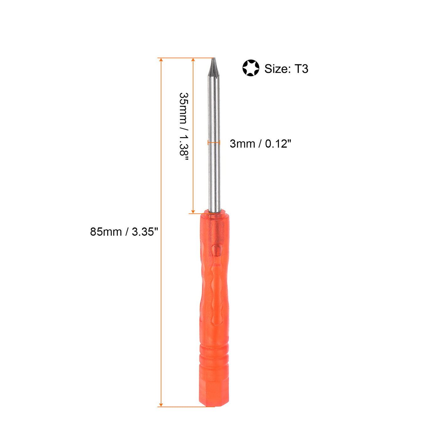 uxcell Uxcell 5pcs T3 Mini Torx Screwdriver for Watch Electronics Repair (Red)