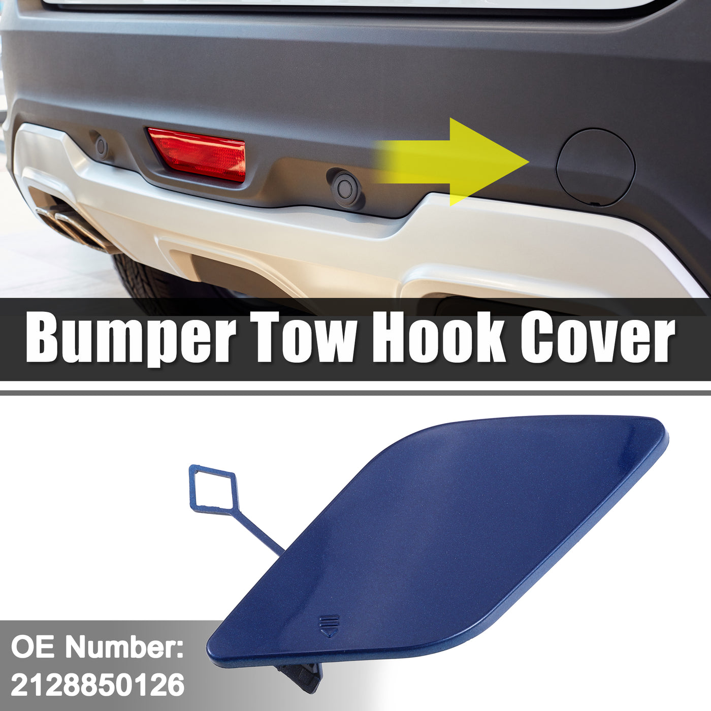 ACROPIX Front Right Bumper Tow Hook Cover Towing Eye Cap Fit for Mercedes Benz E-Class W212 2128850126 - Pack of 1 Blue