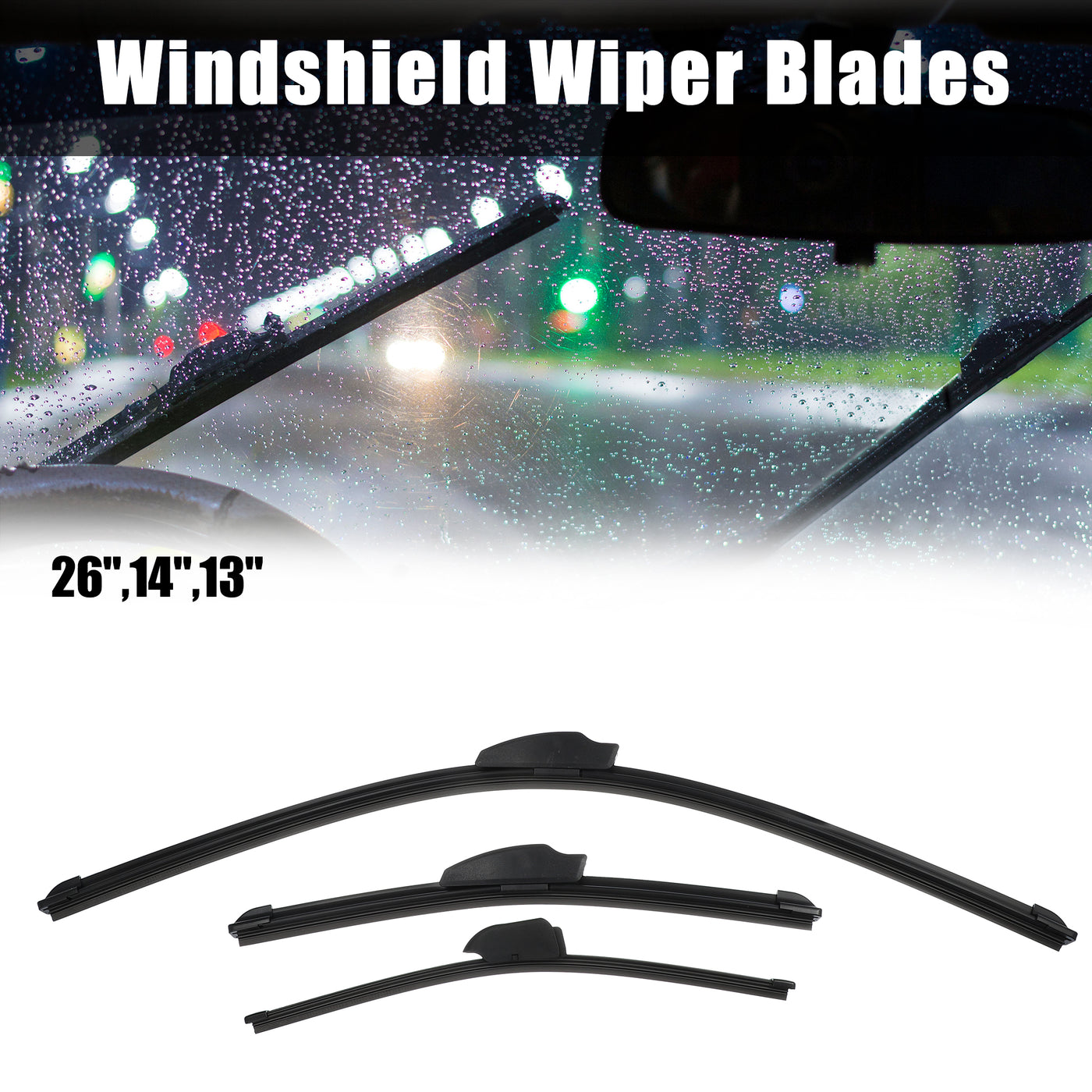 X AUTOHAUX 3 Pcs Front Rear Windscreen Wiper Blades Set for Hyundai I30 GD 2012-2017 for Hyundai Elantra GT 2012-2017