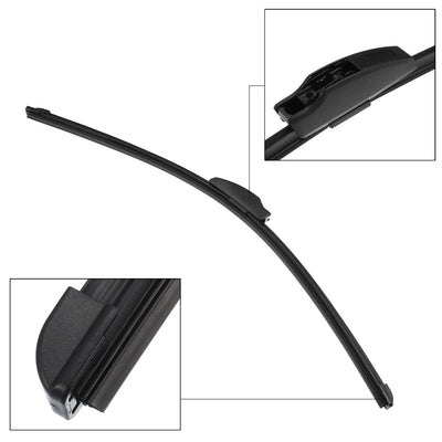 Harfington 3 Pcs Front Rear Windscreen Wiper Blades Set for Mazda 2 DE 2007 2008 2009 2010 2011 2012 2013 2014