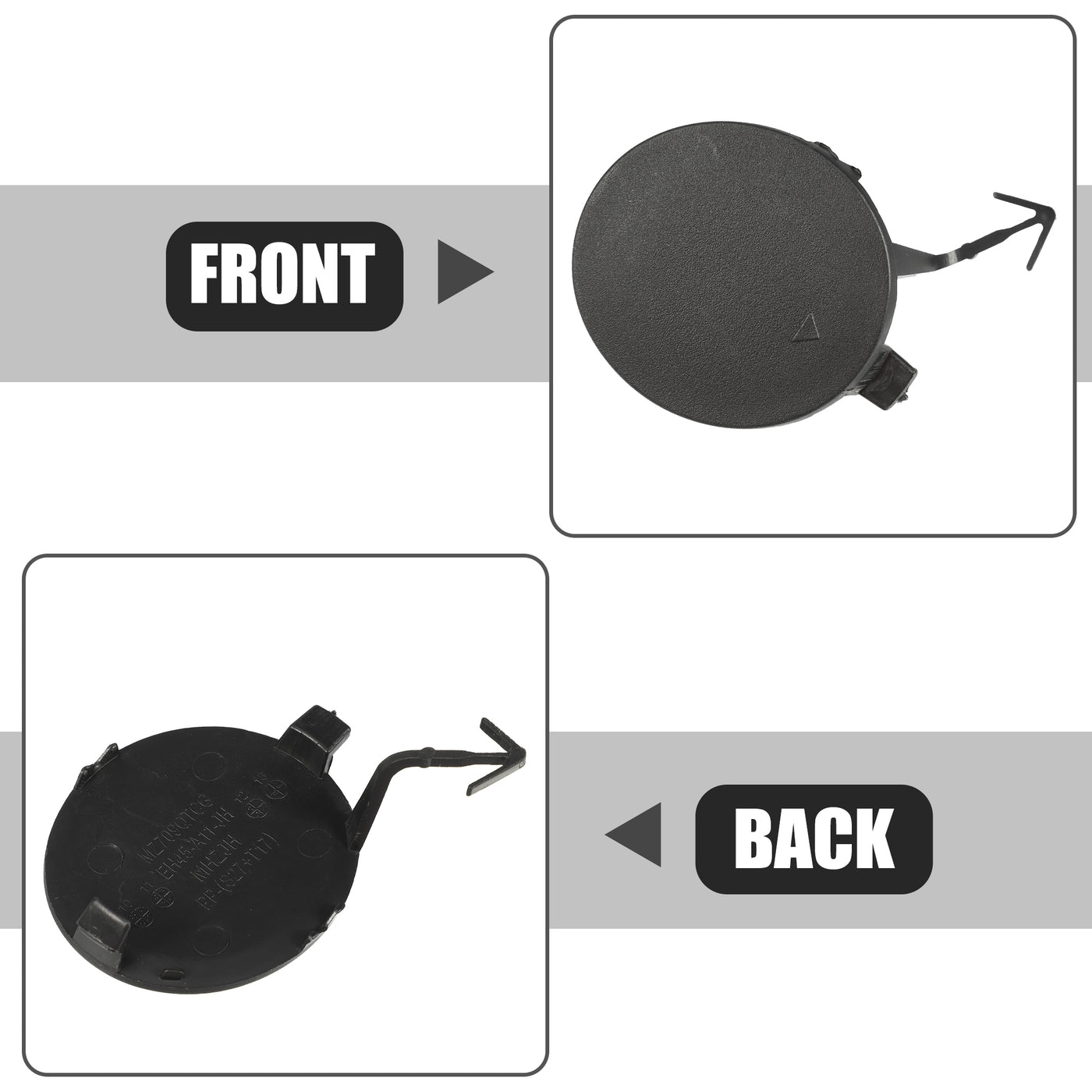 ACROPIX Car Front Right Bumper Towing Tow Eye Hook Cover Cap Fit for Mazda CX-7 2010-2012 NO.EH4550A10B - Pack of 1 Black