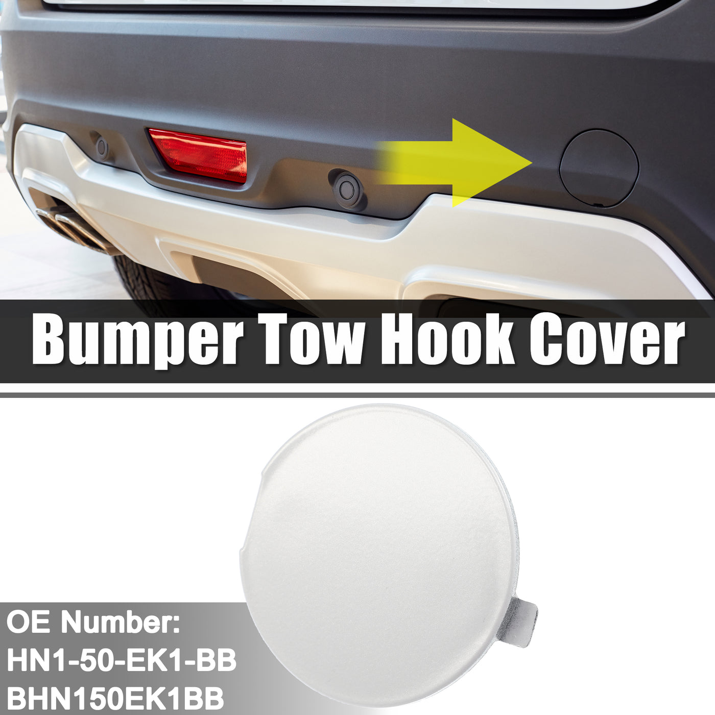 ACROPIX Car Rear Right Bumper Towing Tow Eye Hook Cover Fit for Mazda 3 2014-2018 NO.HN1-50-EK1-BB - Pack of 1 White