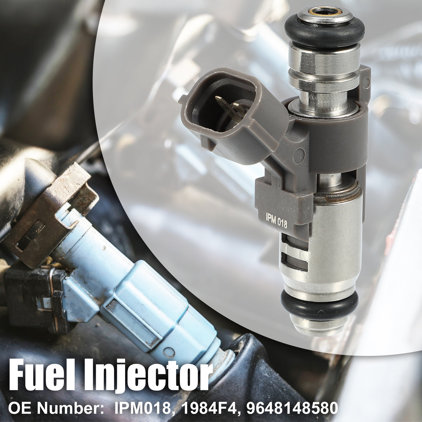 X AUTOHAUX 1 Pcs IPM012 9648148580 1984F4 Car Fuel Injector for PEUGEOT 206 307 1007 1.4L 1.5L 2000-2012
