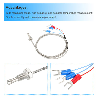 Harfington K Typ Temperaturfühler M6 Schraube Temperaturfühler Thermoelemente 5ft -50 bis 200°C(-58 bis 392°F)