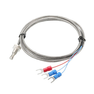 Harfington PT100 Temperature Sensor M6 Screw Temperature Probes Thermocouple 5ft -50 to 200°C(-58 to 392°F)