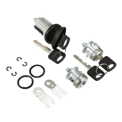 Harfington Door Lock Cylinder Ignition Switch Cylinder Set w/ Keys 1L3Z-11582-A 7C3Z-1521990-A for Ford F150 F250 F350 E150 E250 E350 Super Duty Explorer For Lincoln No Transponder Chip Key