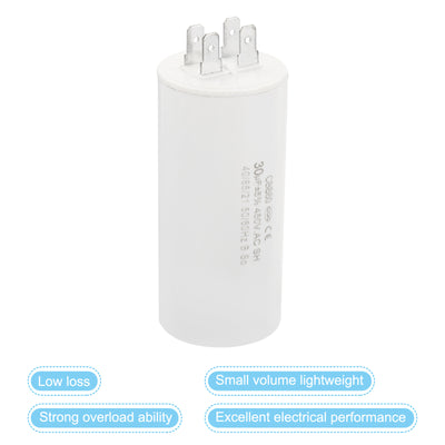 Harfington CBB60 30uF Running Capacitor,2Pcs AC450V 4 Pins 50/60Hz Cylinder 1.6x3.51inch