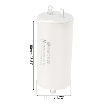 Harfington CBB60 30uF Running Capacitor,2Pcs AC450V 2 Pins M8 Screws 50/60Hz 1.72x3.51inch