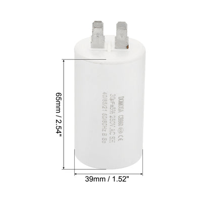 Harfington CBB60 30uF Running Capacitor,2Pcs AC250V 4 Pins 50/60Hz Cylinder 1.52x2.54inch