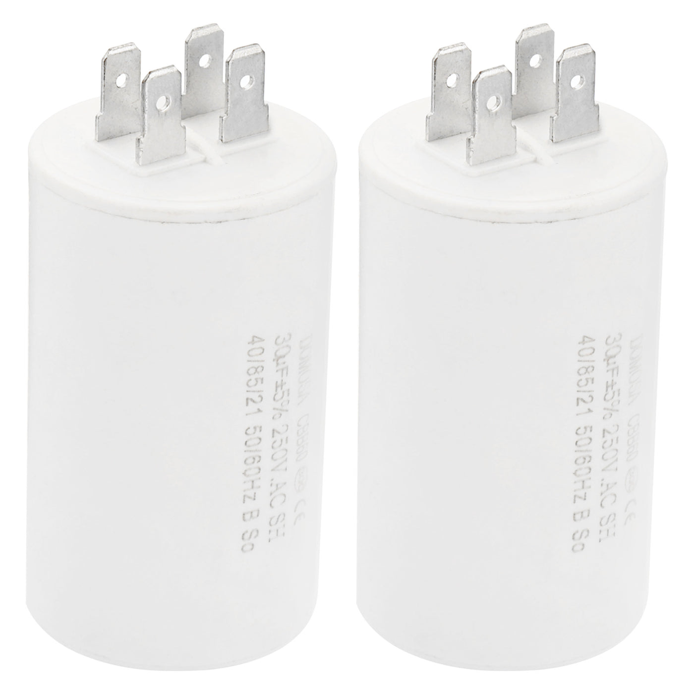 Harfington CBB60 30uF Running Capacitor,2Pcs AC250V 4 Pins 50/60Hz Cylinder 1.52x2.54inch