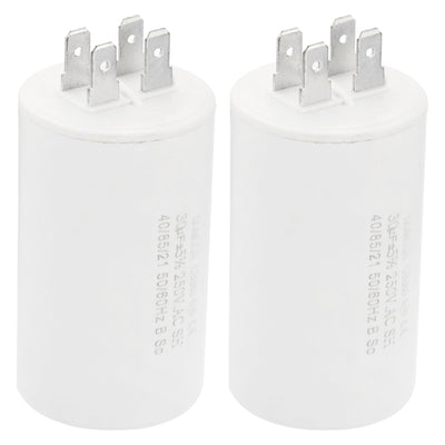 Harfington CBB60 30uF Running Capacitor,2Pcs AC250V 4 Pins 50/60Hz Cylinder 1.52x2.54inch