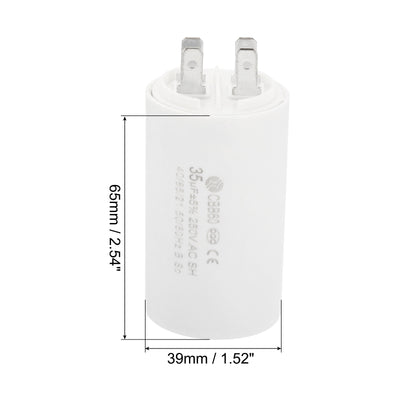 Harfington CBB60 35uF Running Capacitor,2Pcs AC250V 4 Pins 50/60Hz Cylinder 1.52x2.54inch