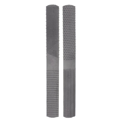 Harfington 2pcs 4-in-1 Wood File 8" T12 Carbon Steel Rasp Files W Flat Half Round Sharps