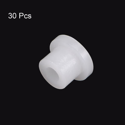 Harfington 30pcs Flanged Sleeve Bearings 2mmx4.4mmx4.1mm Nylon Bushings, White